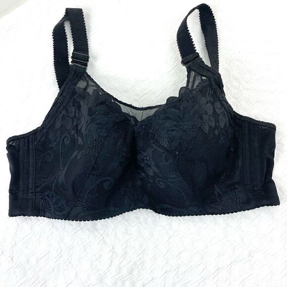BUY 1 GET 1 FREE 38c lace black wide back smoothing comfortable bra full coverag - Picture 1 of 11